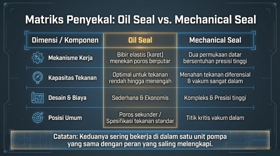 oil seal - perbedaan dengan mechanical seal